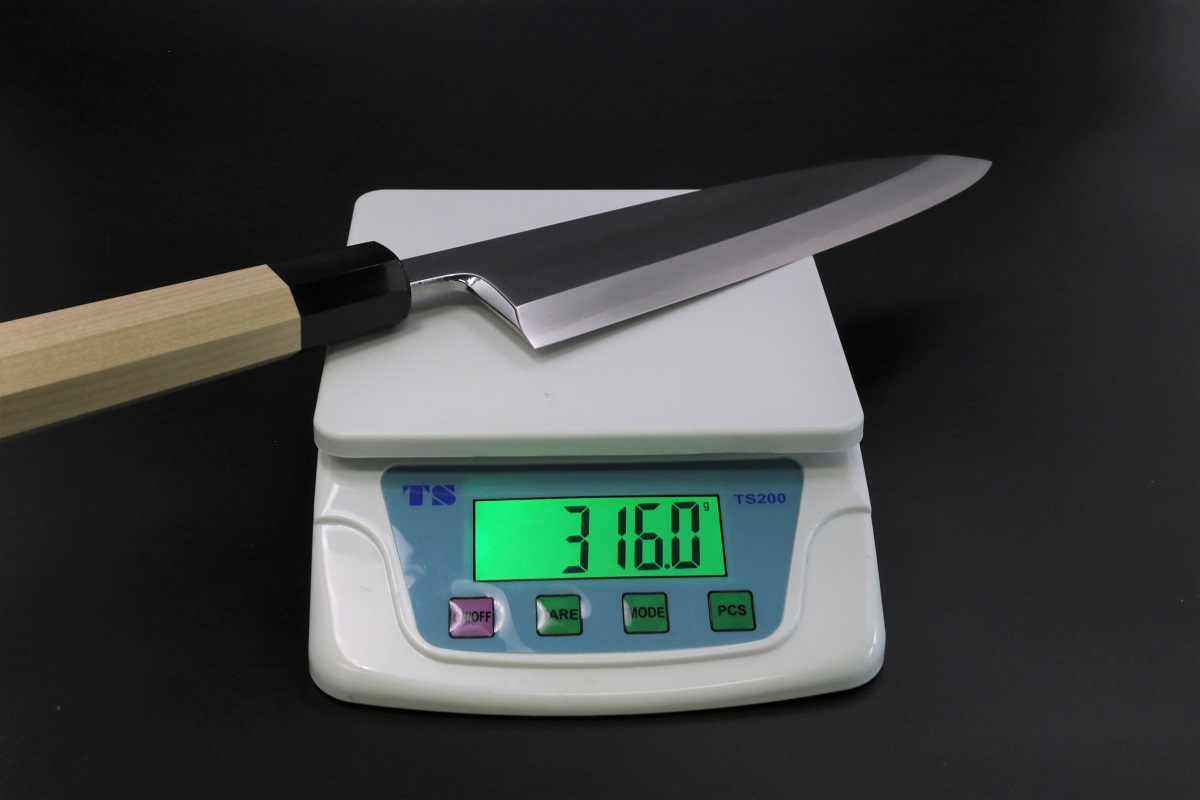 相出刃 銀三 210mm 鍛造 霞仕上 鞘付き-歌舞伎ナイフ