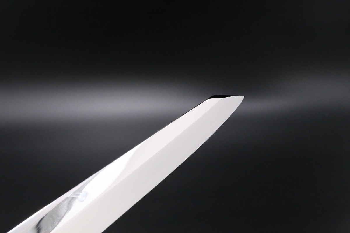 切付柳刃 銀三 330mm 鍛造 表鏡面仕上げ 黒檀柄 鞘付き-歌舞伎ナイフ