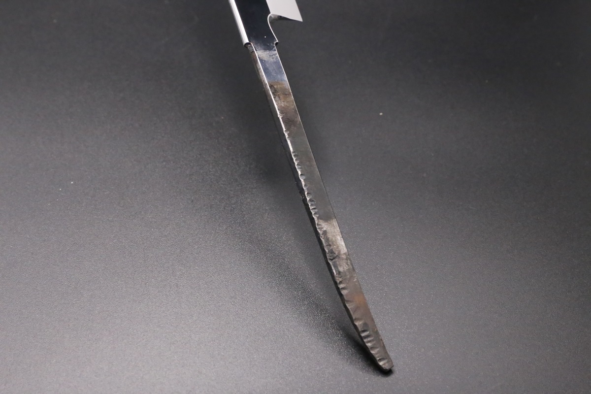 先丸蛸引 白一鋼 330mm 水本焼 全鏡面 波浮かし刃文 池田辰男氏作-歌舞