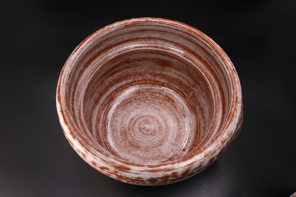 雲井窯 京赤楽 五合 ご飯鍋-歌舞伎ナイフ