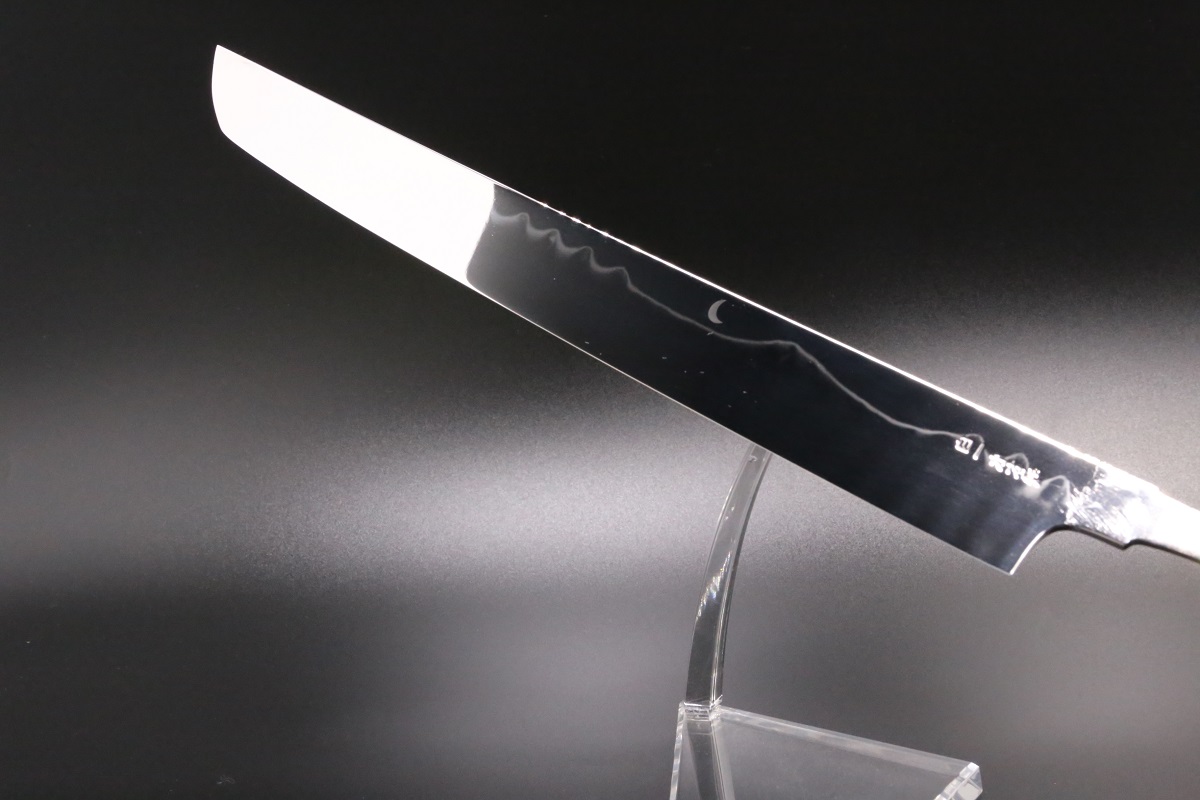 先丸蛸引 白一鋼 300mm 水本焼 全鏡面 富士掛かり満月 裏三日月 玄海正