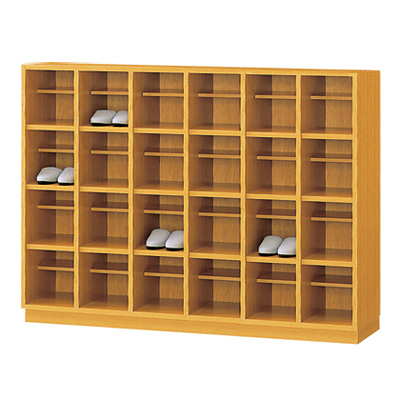 SB-64MW 24人用 木製シューズボックス 6列4段｜オフィス家具R