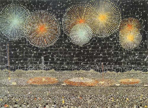 山下清 アートポスター 長岡の花火 送料無料 【複製】【アートポスター