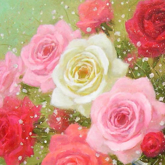 絵画 油絵 ばら F20号 （日野皖） 送料無料 【肉筆】【油絵】【花