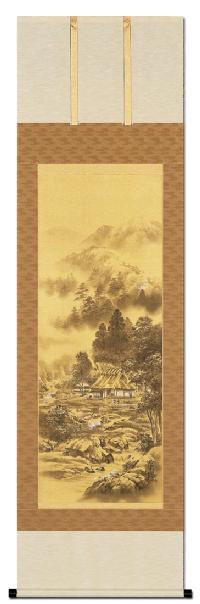 開運四神相応山水図」 今井玲豊（尺五）肉筆【全品送料無料】[受注製