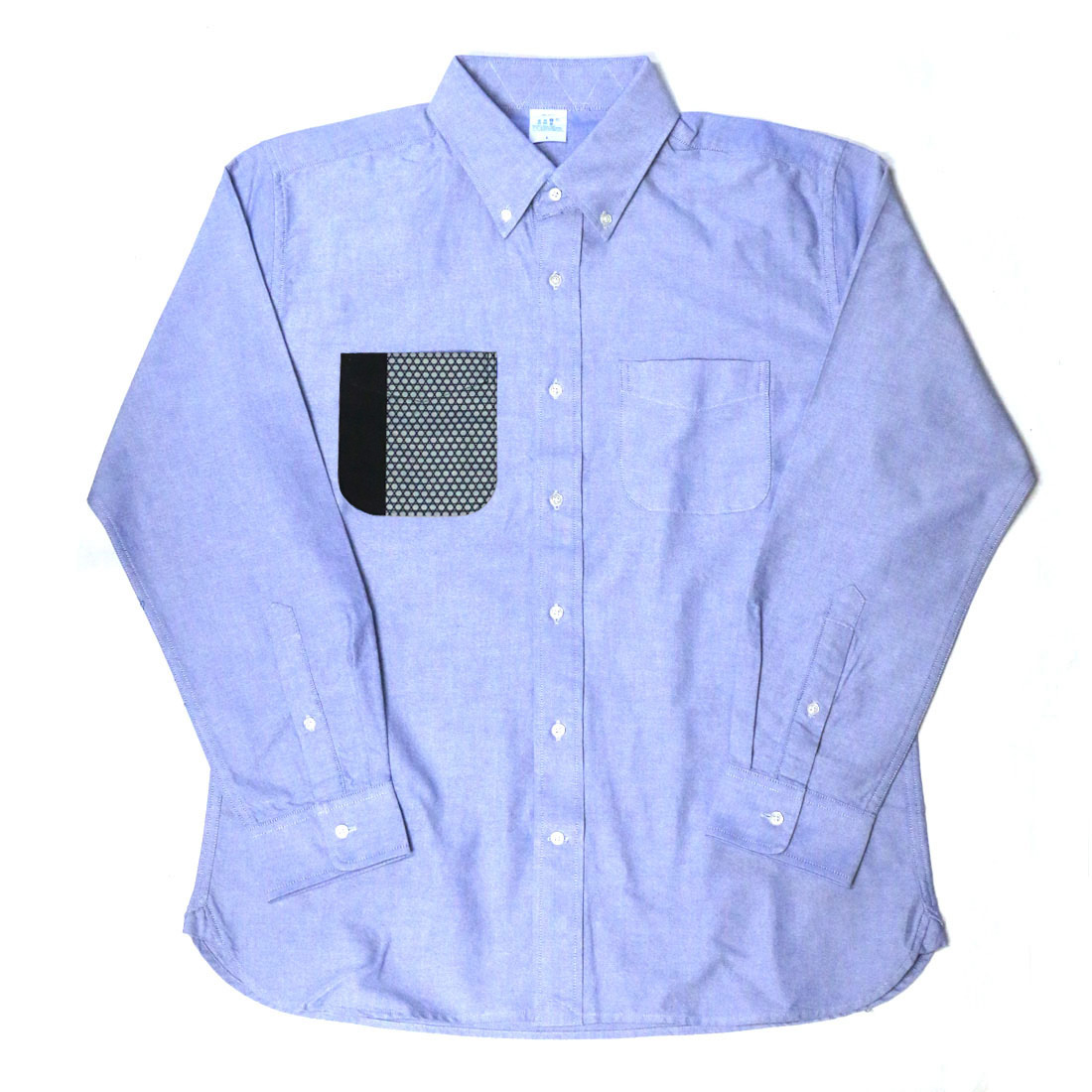 和柄ポケット オックスフォードボタンダウン L/Sシャツ 柄コンビ