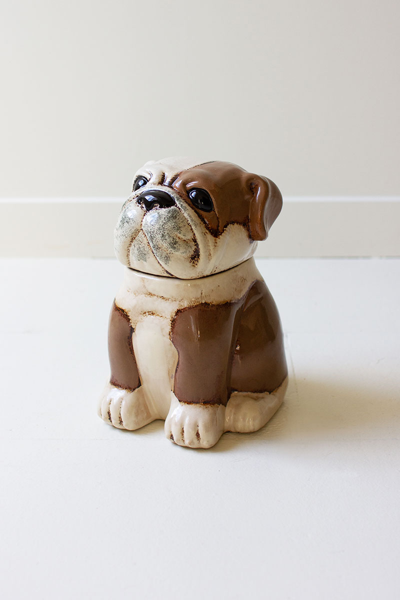 ceramic bull dog canister | bulldog cookie jar