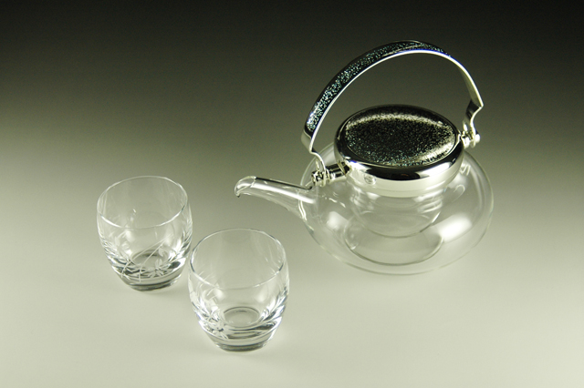 ガラス】地炉利 冷酒器セット ちろり1+盃2 箱入