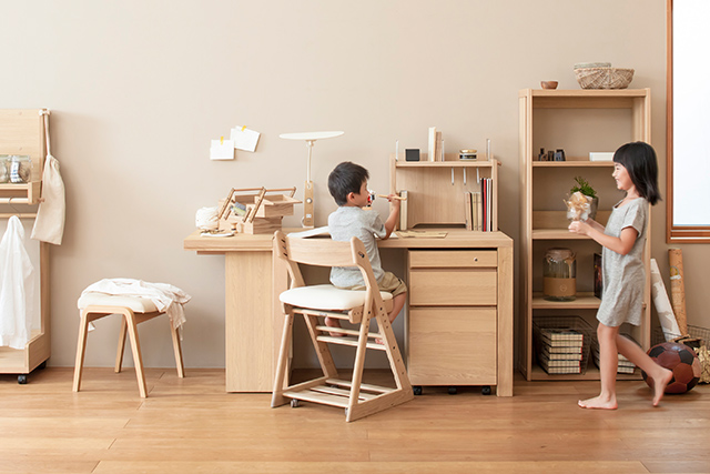 chibikoro】カリモク学習机5点セット：机上ブックスタンド chibikoro