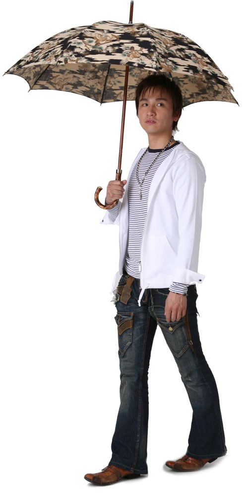 coccaxみや竹】ミスターシ-グル(ブラック) 晴雨兼用紳士長傘*即納でき