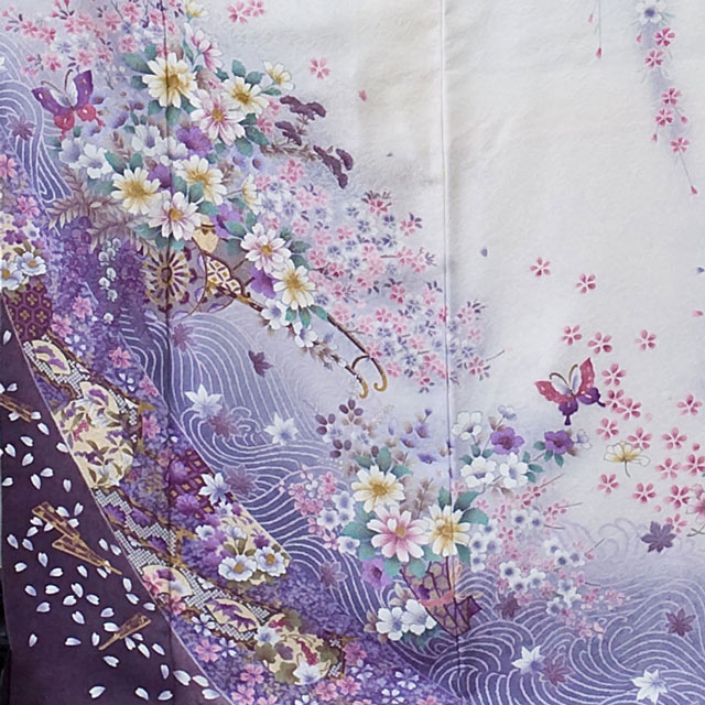 振袖レンタルは『かしいしょうの和楽』｜fs147【振袖レンタル】白地 紫