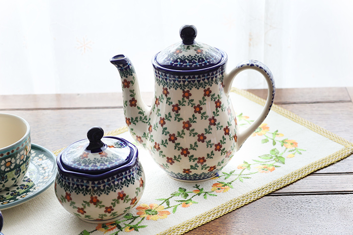 ティーポット（大）ポーリッシュポタリー(ポーランド食器)