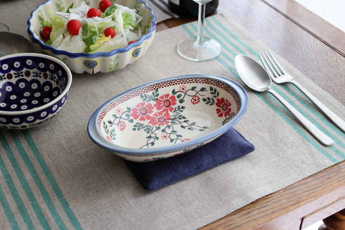 オーブン皿・オーバル・小・ポーリッシュポタリー(ポーランド食器)