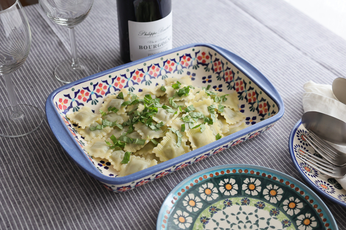 オーブン皿・スクエア・大・ポーリッシュポタリー(ポーランド食器)