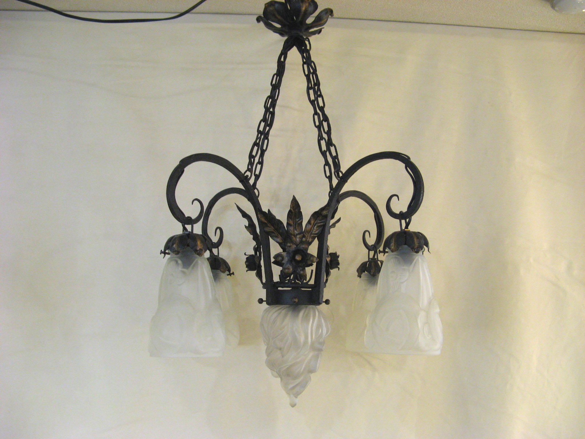 フランス アンティーク アイアン 5灯 シャンデリア | キヤアンティークス