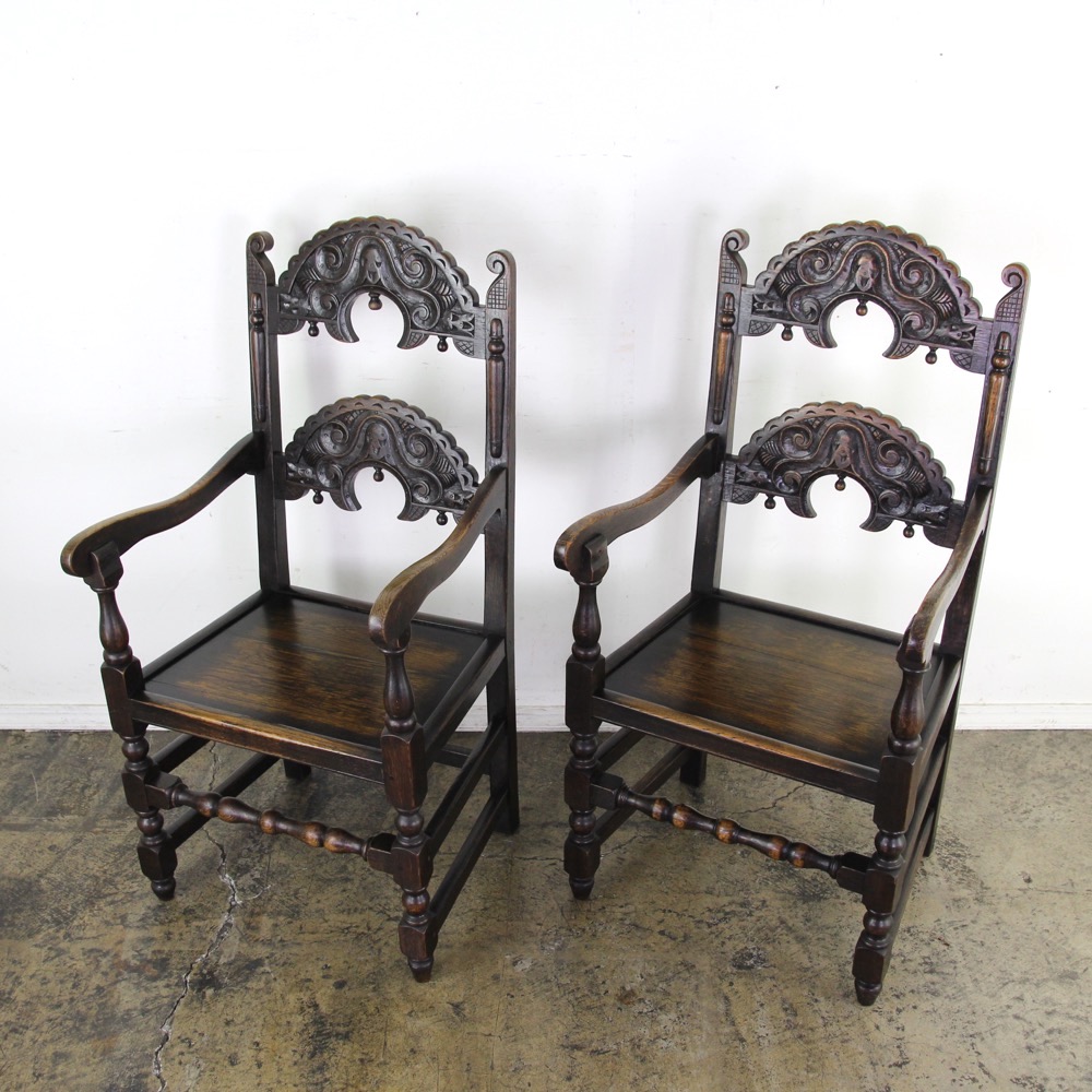 イギリス アンティーク 19世紀末〜20世紀初頭 オーク チャールズ2世