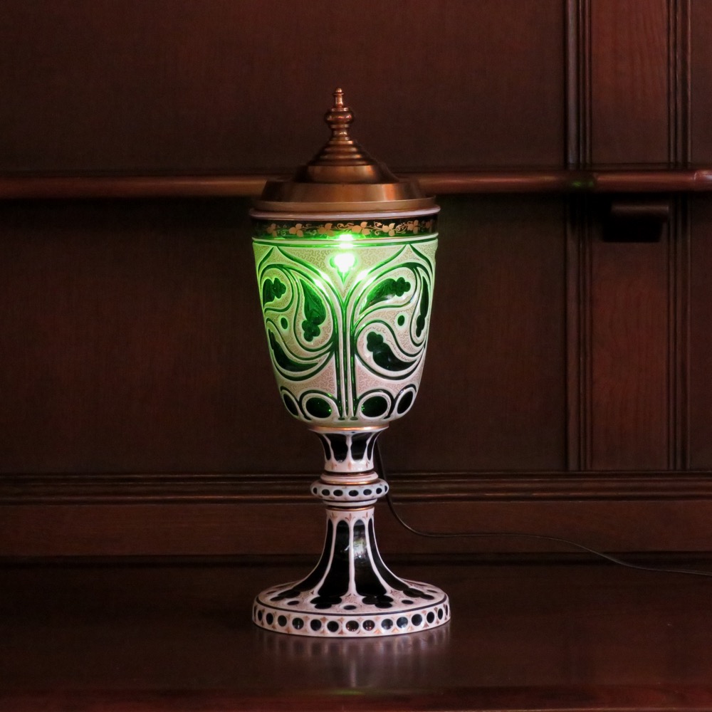 チェコスロヴァキア アンティーク ボヘミアンガラス ハンドカット