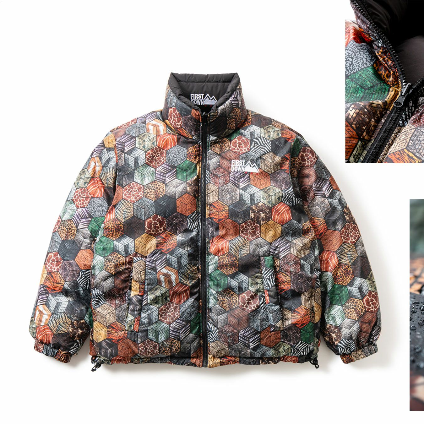 CRSB × raidback fabric × FIRST DOWN BUBBLE DOWN JACKET MICROFT