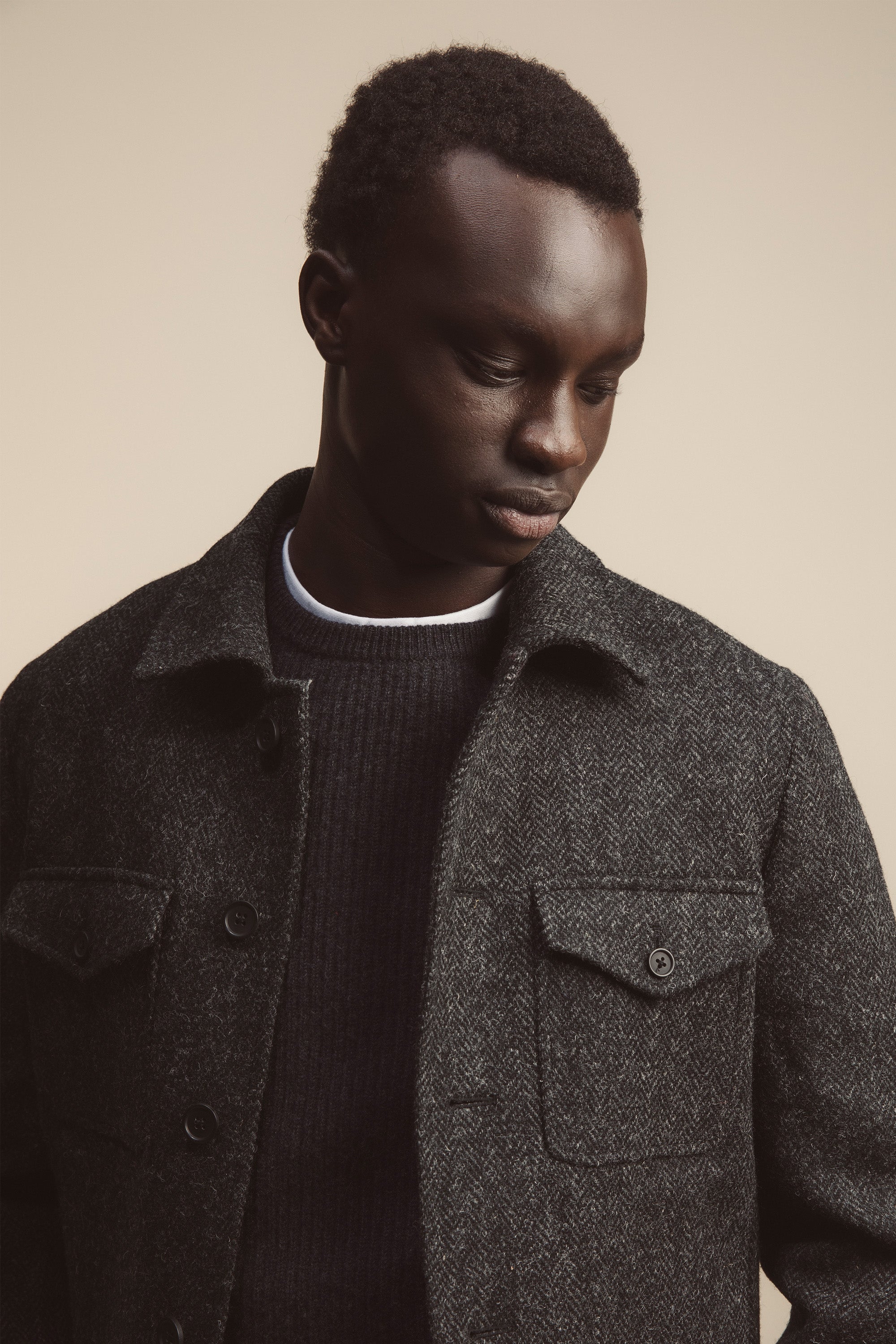 Men's Harris Tweed Sergeant Jacket - Deep Charcoal – Kiltane