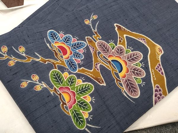 城間栄順（しろまえいじゅん）紅型名古屋帯 買取参考価格 | 高く売る