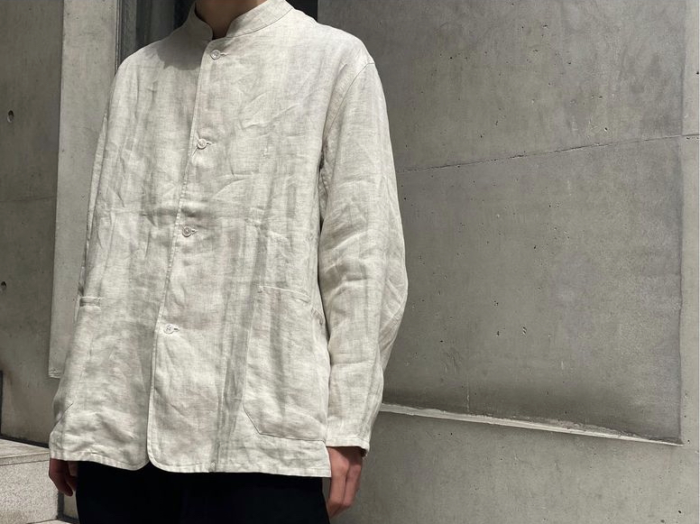 COMOLI/コモリ】×Salvatore Piccolo リネンヘリンボーンスタンドカラー