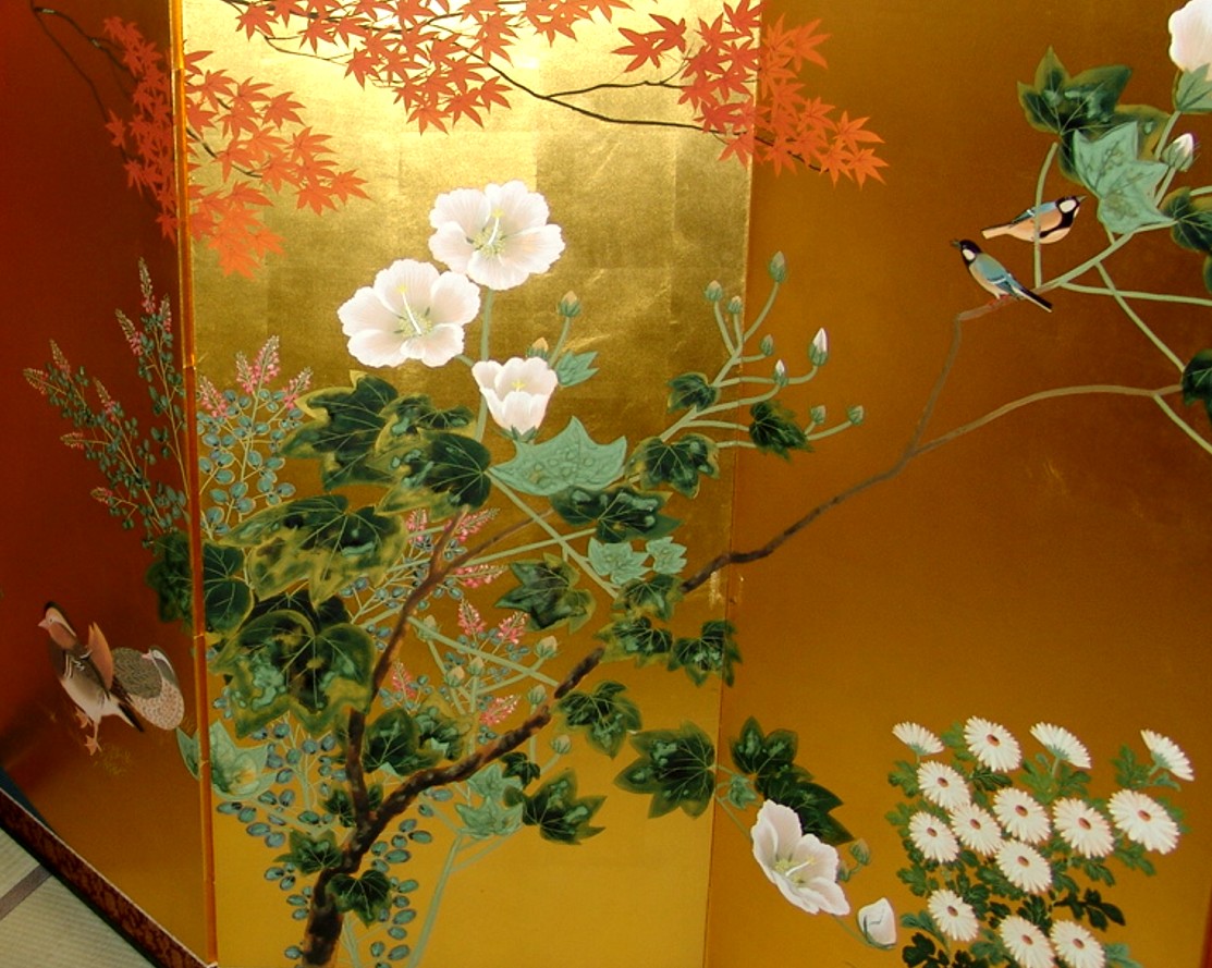 金屏風 日本画金屏風の製造/通信販売(通販) 御子柴屏風店