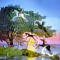 藤城清治：レフグラフファイン版画 馬がとぶ（受注生産商品：納期3か