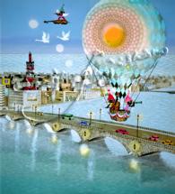 藤城清治：レフグラフファイン版画 夢をはこぶ橋（受注生産商品：納期