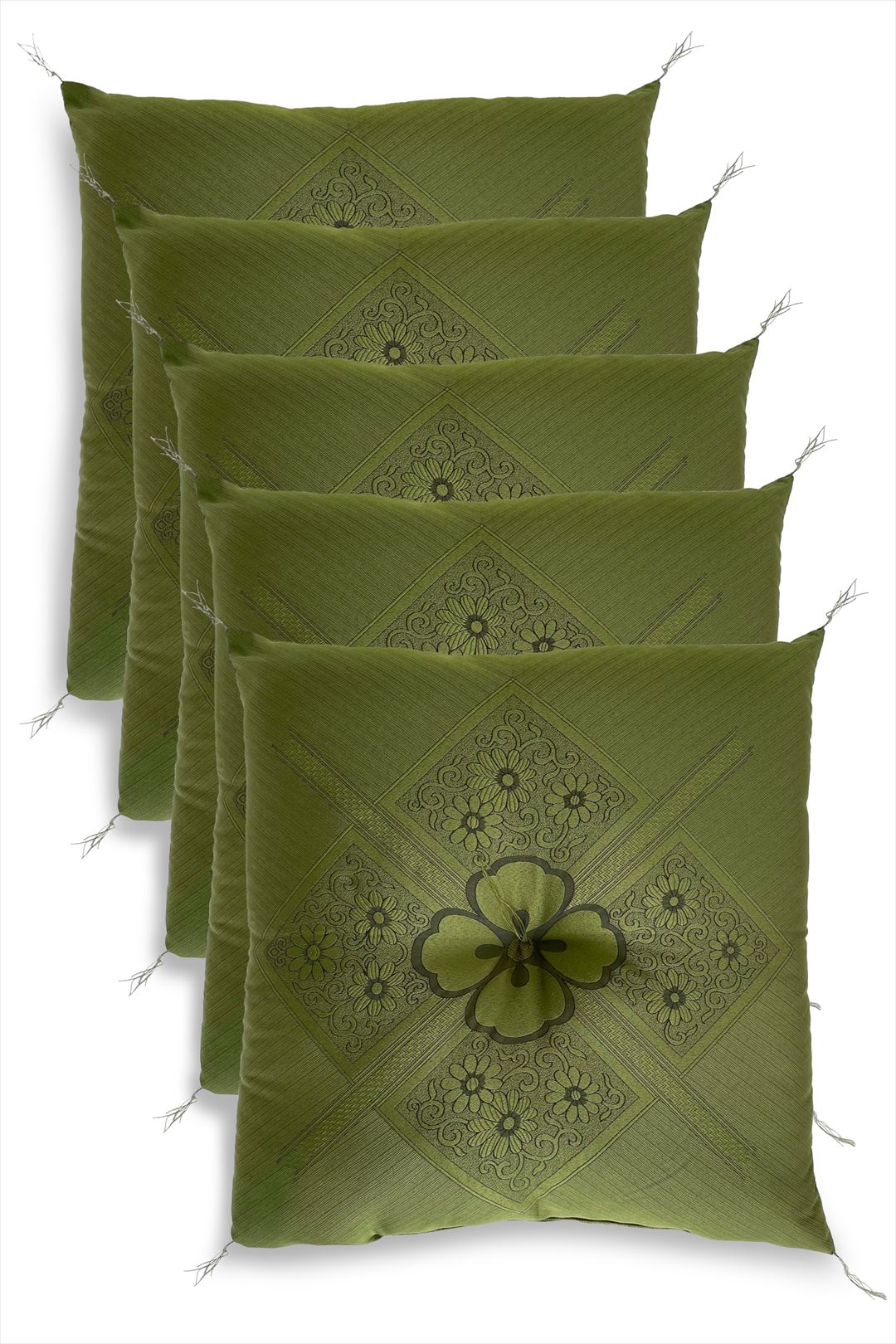 金鵄 和座布団 フクレ座布団 59×63cm 八端判 ハイウェイ柄 グリーン