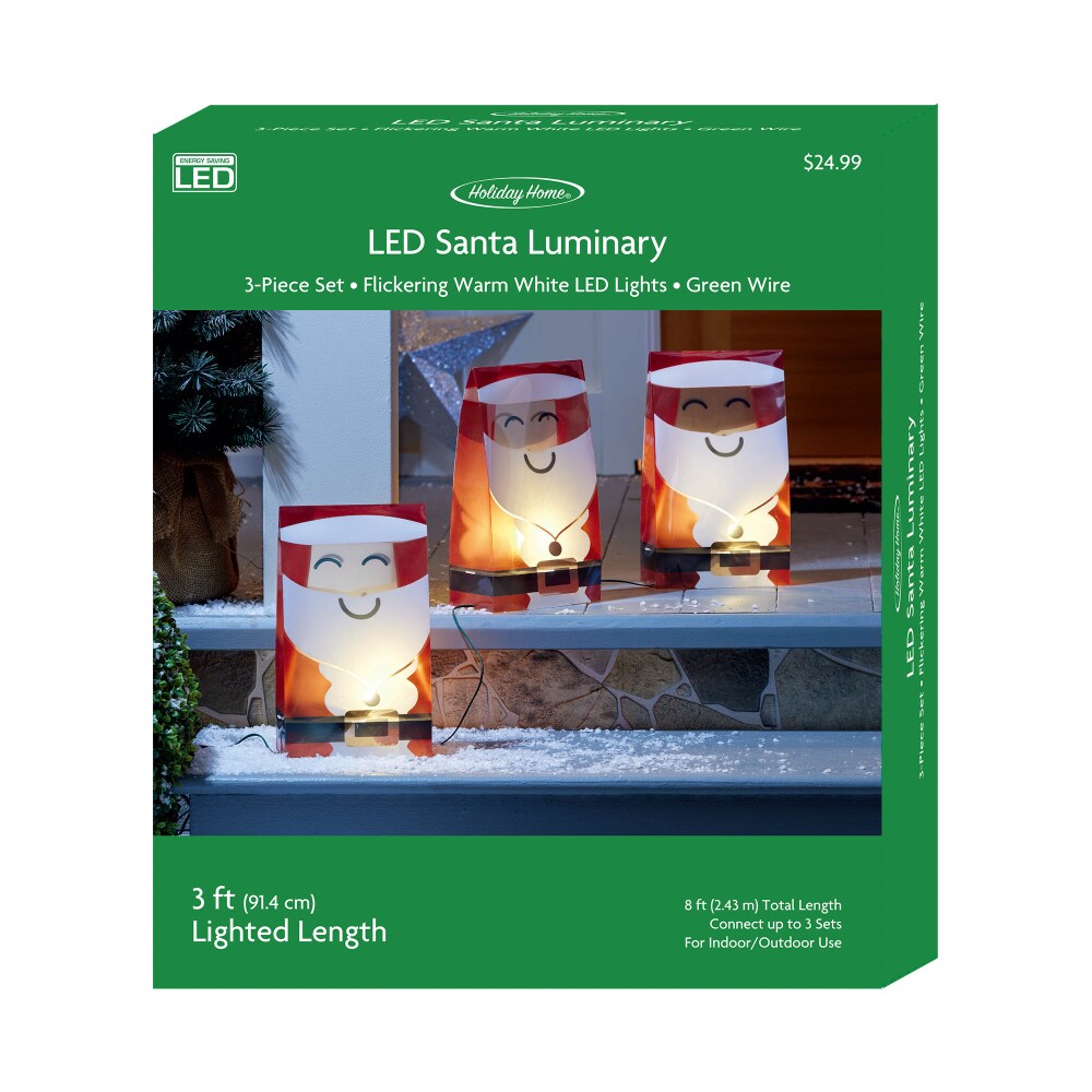 Holiday Home® LED Santa Luminary Lights, 3 pk - Smith's Food and Drug