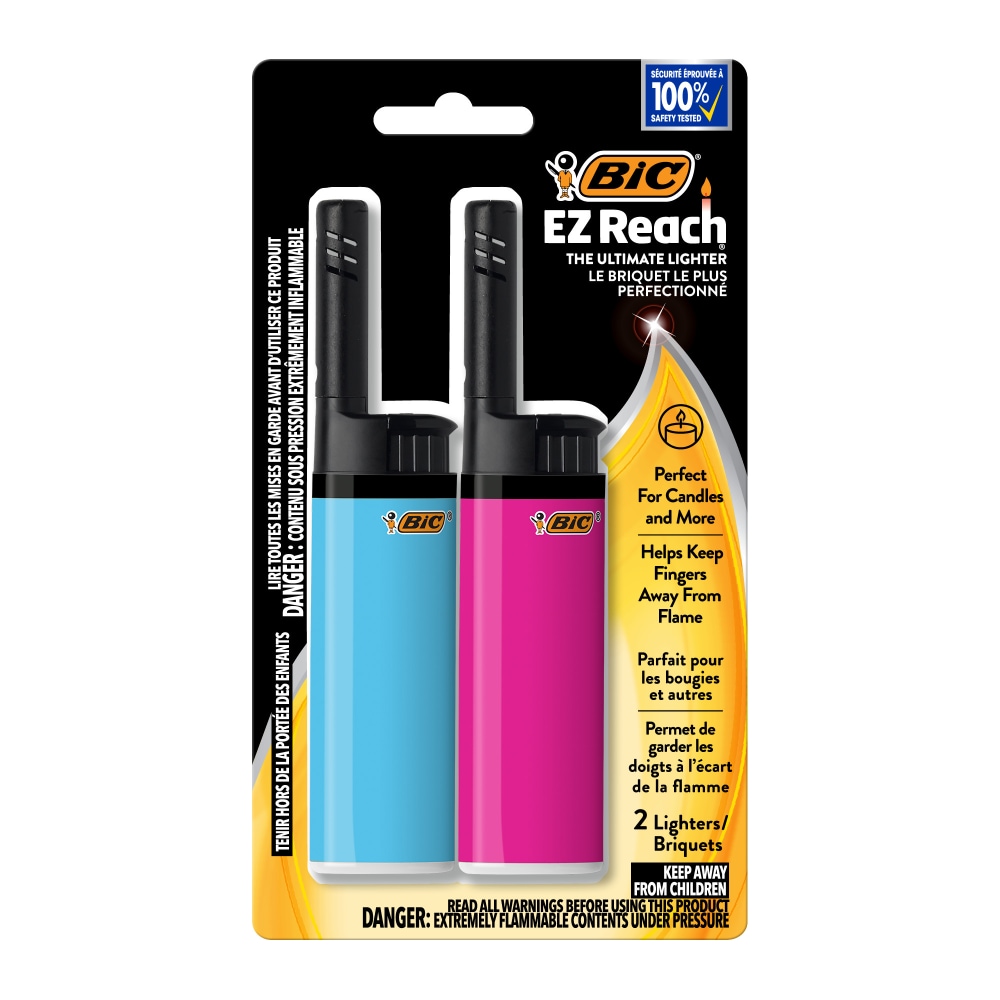 BIC EZ Reach Candle Lighters, Assorted Colors, 2-Count (Colors May
