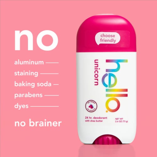 hello Unicorn Aluminum Free Deodorant for Women and Men with Shea