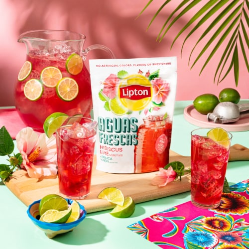 Lipton Aguas Frescas Hibiscus Lime Iced Herbal Tea Mix, 17.1 - Kroger