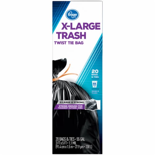 Kroger® X-Large 55 Gallon Twist Tie Trash Bags, 20 ct - Kroger