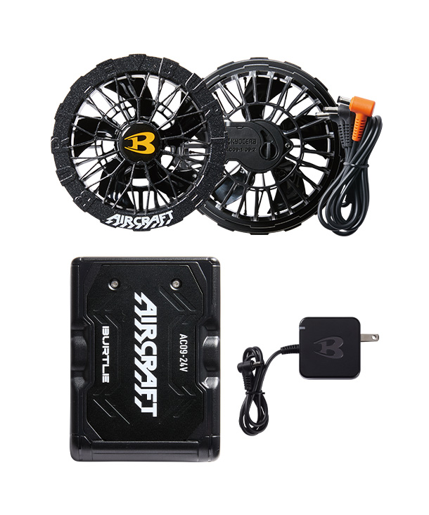 BURTLE AIR CRAFT メタリックレッドバッテリー+アーバンブラックファン