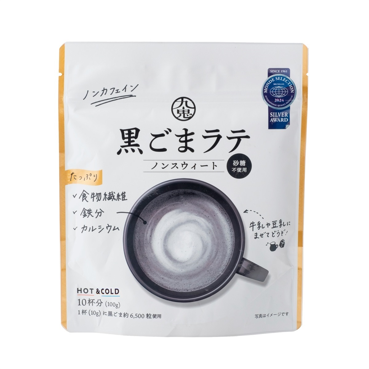 九鬼産業オンラインショップ 九鬼 黒ごまラテ ノンスウィート 100g