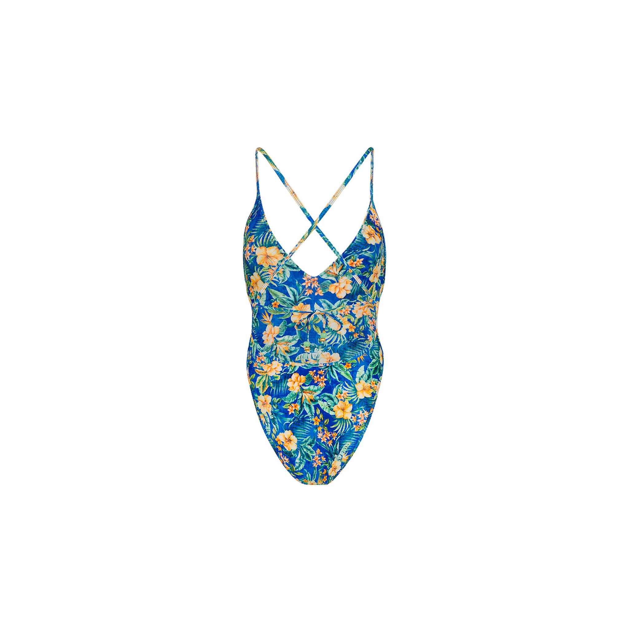 Plunge Cross Back One Piece - Tropez Tides –Kulani Kinis