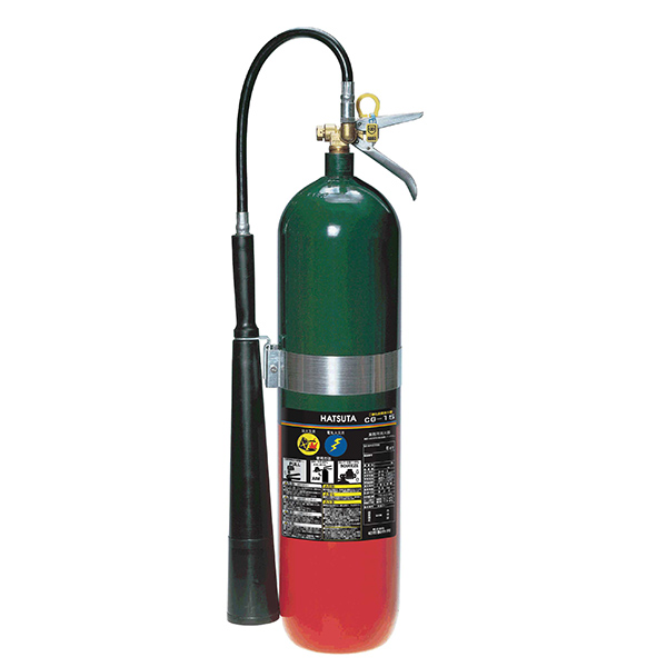 受注生産品】ハツタ CG-15 二酸化炭素 消火器15型 ※リサイクルシール付