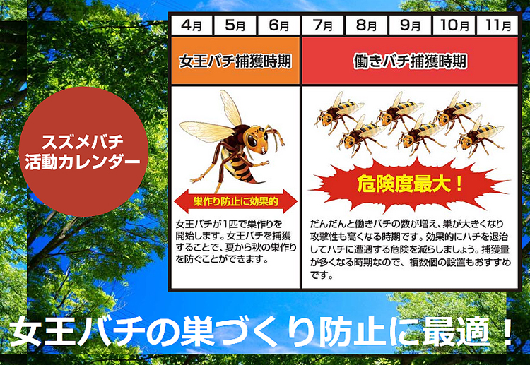 業務用 スズメバチ捕獲器（2個入）」吊すだけでスズメバチの駆除が