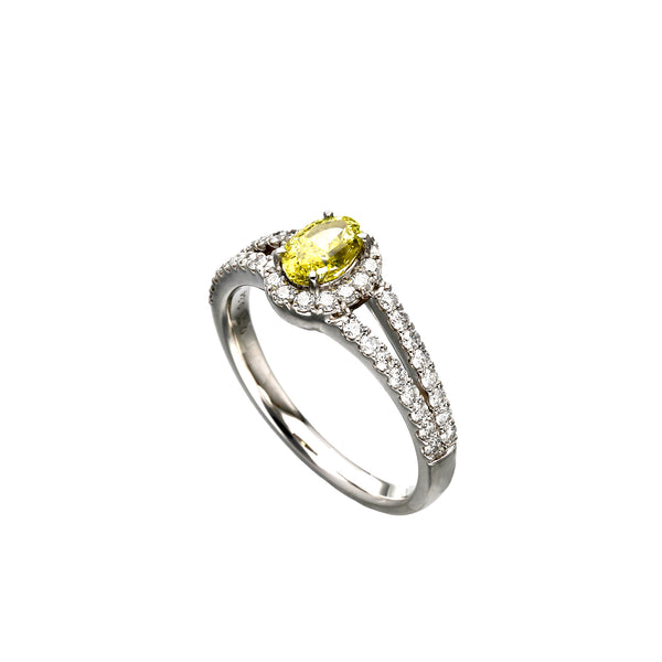 イエローダイヤモンド/ダイヤモンド プラチナリング（F.V.Y/0.5ct