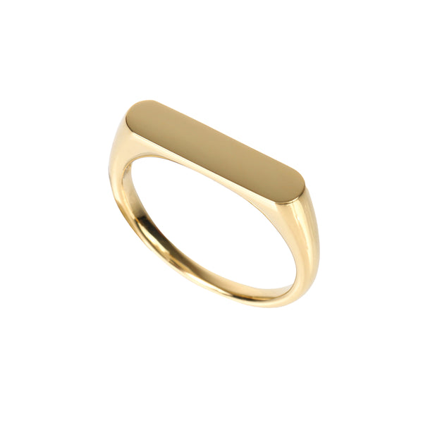 K18リング(4~17号/ユニセックス/シグネット/ラウンドレクタングル