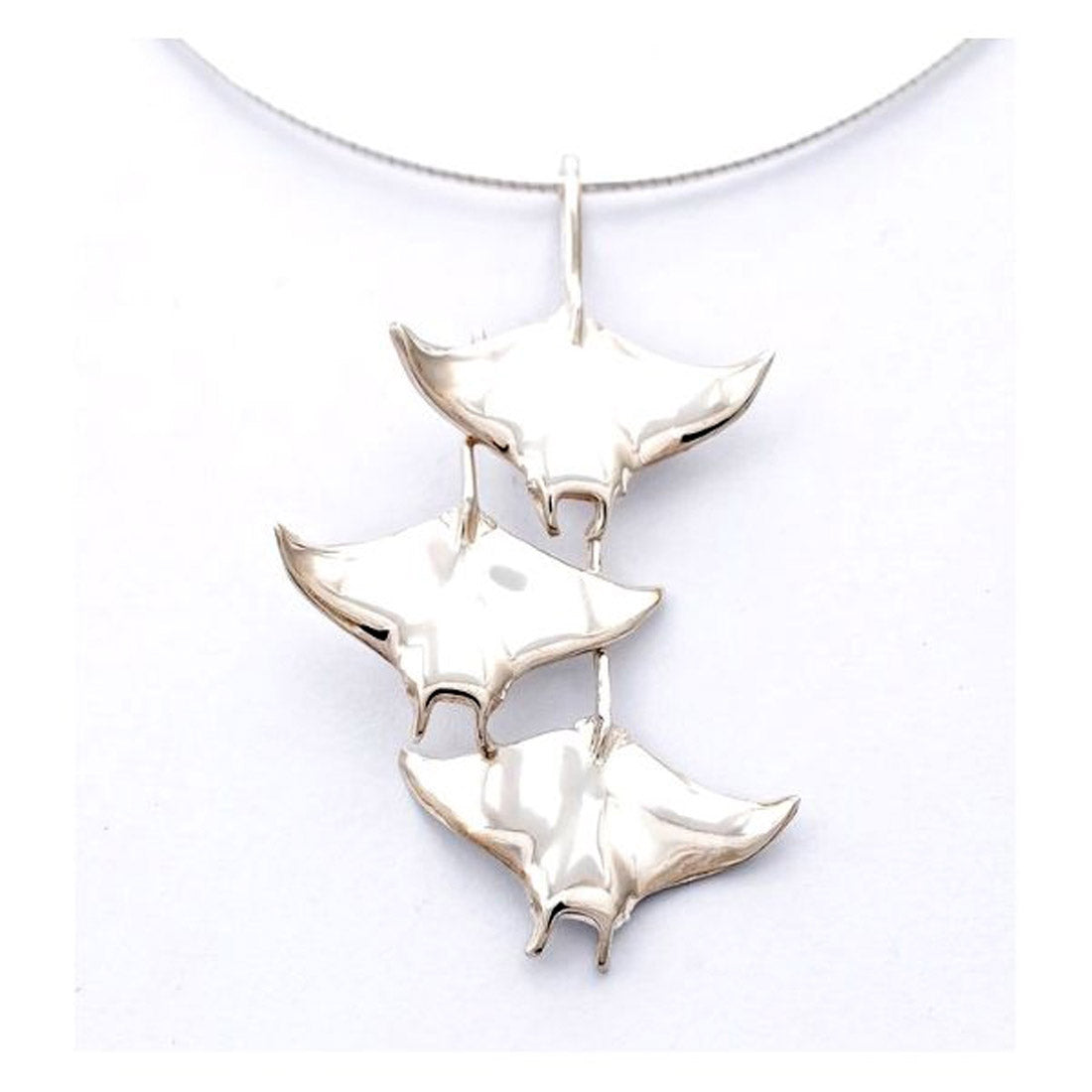 Big Blue Sterling Silver 3 Manta Ray Pendant – House of Scuba
