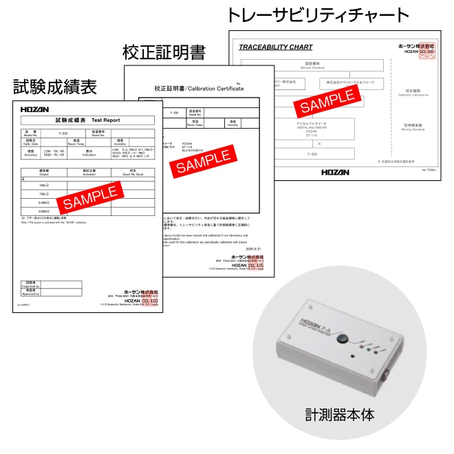 F-6-CA 校正料（校正証明書・成績表・チャート付） 【HOZAN】 ホーザン