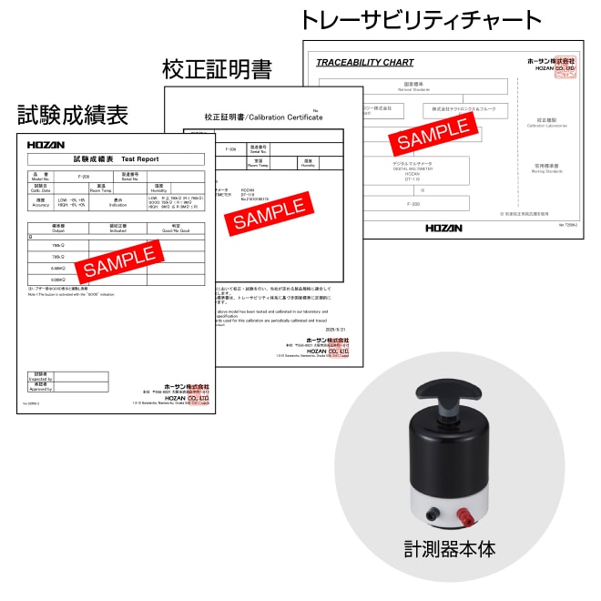 F-107-CA 校正料（校正証明書・成績表・チャート付） 【HOZAN