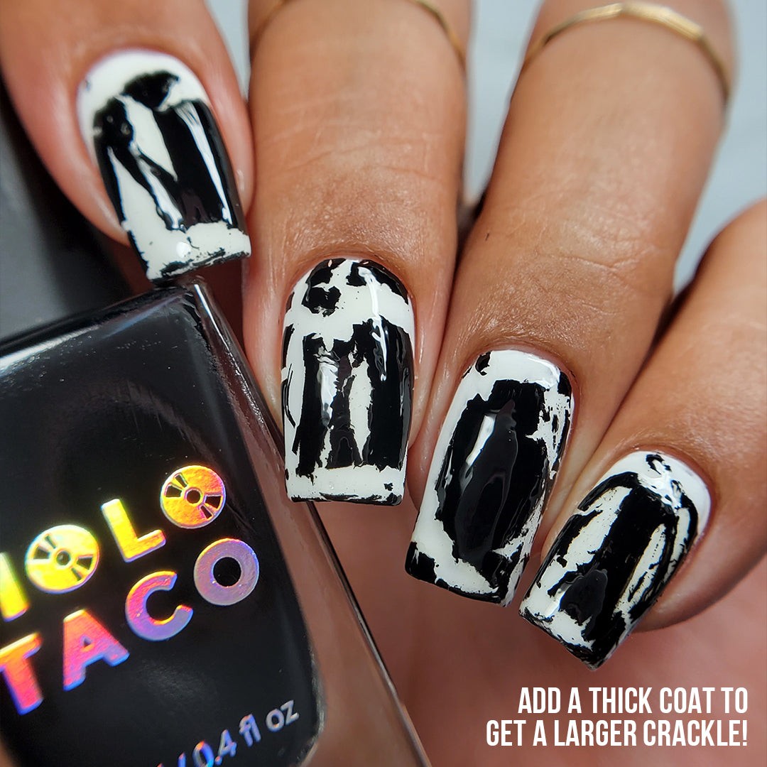 Holo Taco | Cracked Taco Shell | Nail Polish | Black