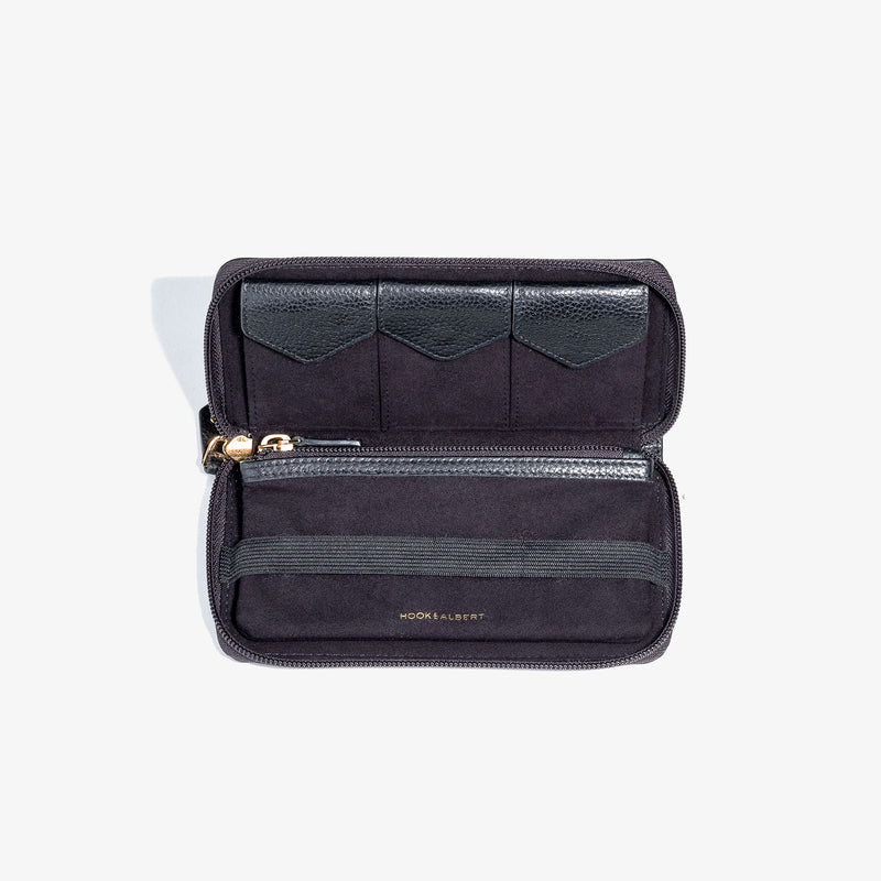 Black Leather Traveling Jewelry Case – HOOK & ALBERT