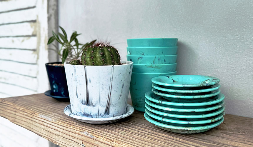 八幡化成株式会社』|Marble Garden Pot / Cup & Saucer マーブル