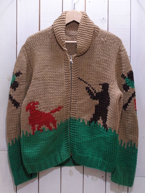 1950sハンティング柄カウチンセーター 実寸M - 古着屋HamburgCafe