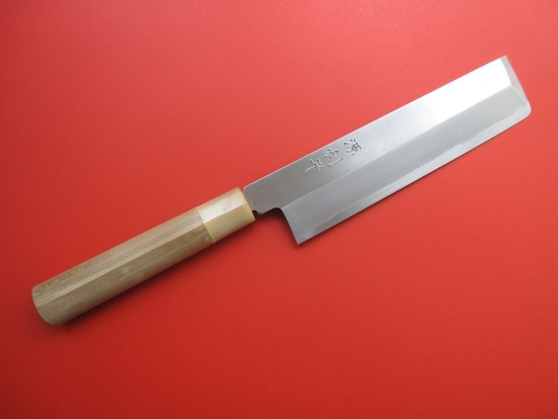 薄刃包丁 源利平 白二鋼 霞研ぎ 水牛柄 - 源利平 山東