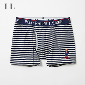 ボクサーブリーフ ストライプ コアフラッグセーターベア刺繍 ヘザー